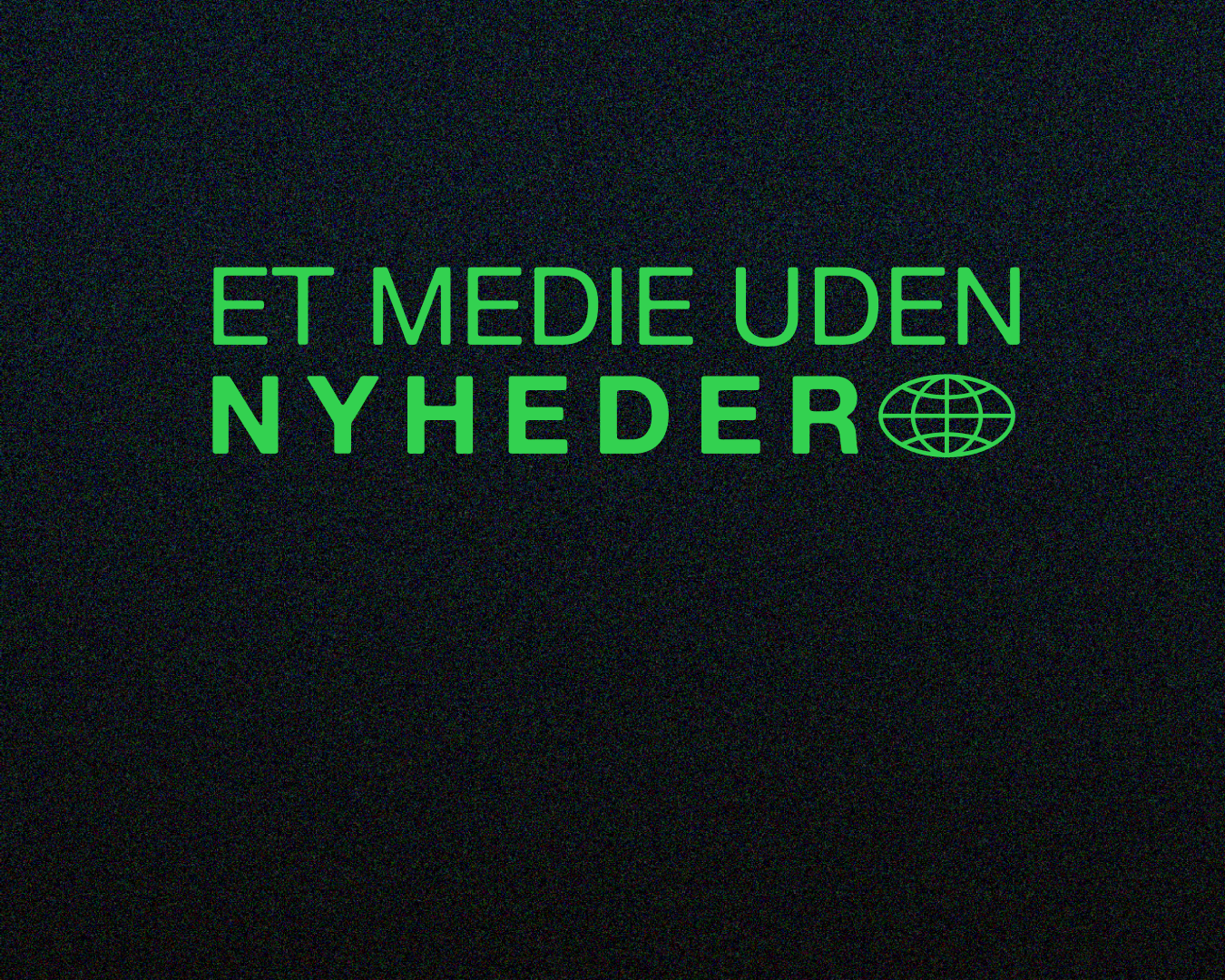 Grafisk billede med teksten “Et medie uden nyheder”, der præsenterer Appendix som et roligt, reflekterende medieunivers.